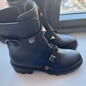 Black Studded Ankle Boots Valentino Garavani